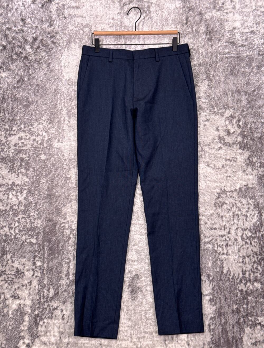 New J Crew Ludlow Pants 30 x 32 Mens Essential Slim Blue Mini Herringbone Wool